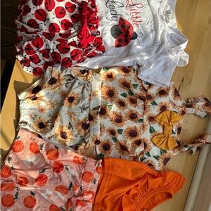 Kids Matching Sets - ladybugs- sunflowers- oranges